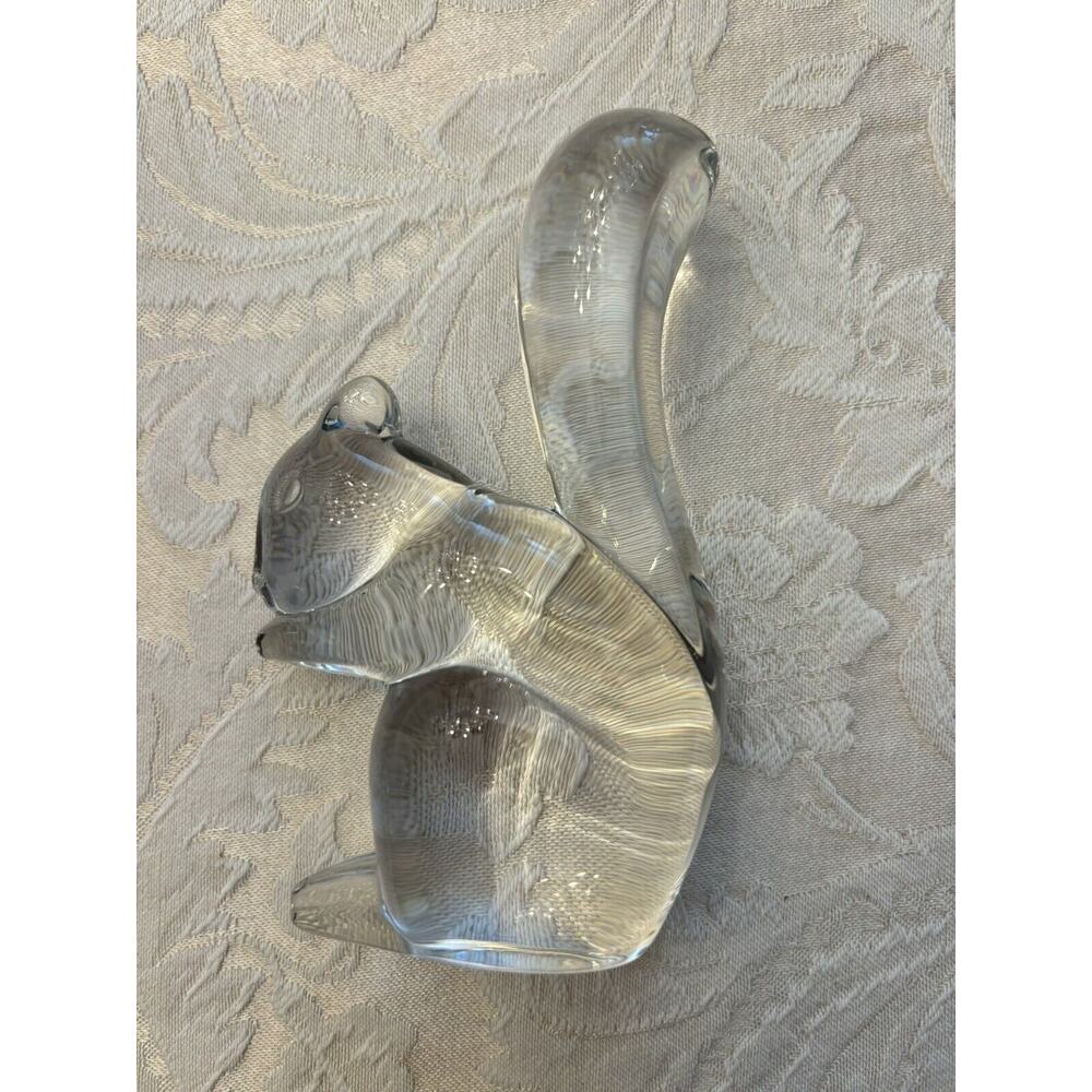Baccarat Crystal Squirrel Figurine , France Signed
